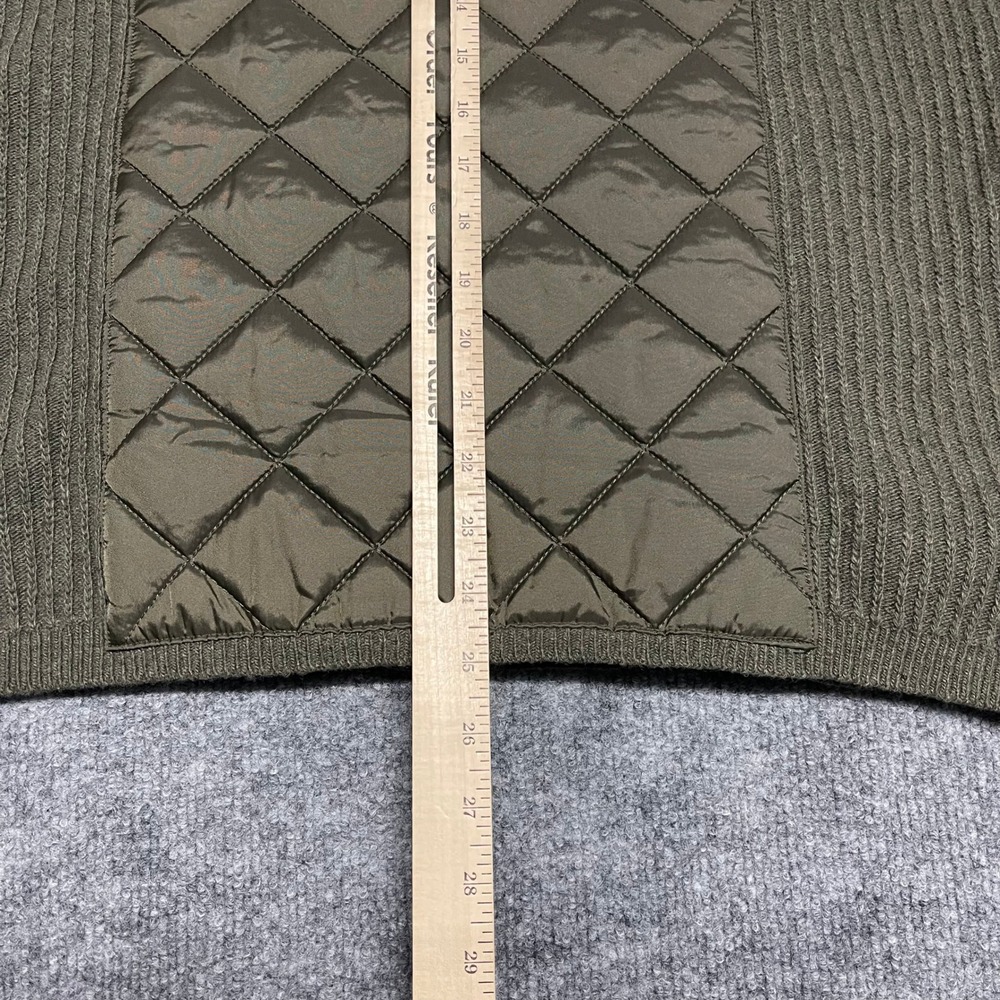NEW Barbour Jacket Women Size 18 Olive Green Sporting Wool Knit Quilted Full Zip - Picture 12 of 13
